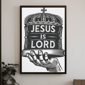 "Jesus is Lord" Christian Art Print Poster Black & White Illustration Wall Home Decor - Sovereignty & Authority, Printable, Easy Digital Download