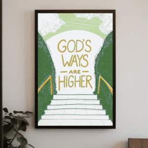 "God's Ways Are Higher" Christian Art Print Poster Illustration Wall Home Decor - Perspective & Isaiah 55:9, Printable, Easy Digital Download