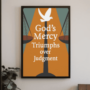 "God's Mercy Triumphs Over Judgment" Christian Art Print Poster - Wall Art Decor - Grace & Justice, Printable, Instant Digital Download