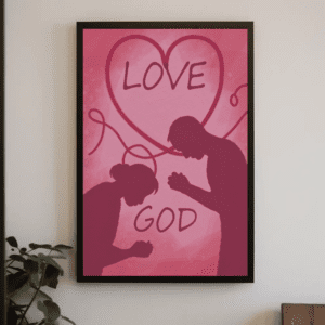 "Love God" Devotional Christian Printable Art | Matthew 22:37 Inspired Faith Poster | Minimalist Scripture Wall Decor | Prayer Room Decor Gift | Instant Digital Download