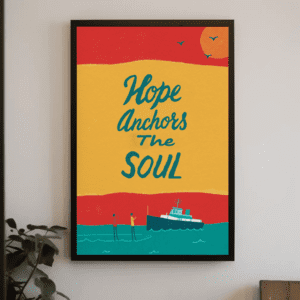 "Hope Anchors The Soul" Nautical Christian Printable Art | Hebrews 6:19 Faith Poster | Scripture Wall Decor | Coastal Home Decor Gift | Instant Digital Download