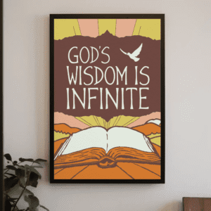 "God's Wisdom is Infinite" Open Bible Christian Printable Art | Proverbs 2:6 Faith Poster | Scripture Wall Decor | Inspirational Home Decor Gift | Study Decor | Instant Digital Download