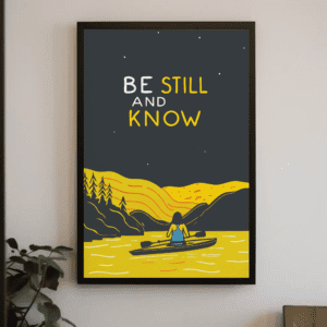 "Be Still and Know" Minimalist Christian Printable Art | Psalm 46:10 Faith Poster | Serene Nature Scripture Wall Decor | Calming Home Decor Gift | Instant Digital Download