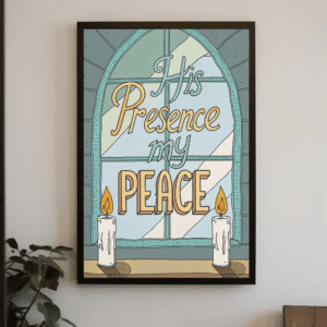 His Presence My Peace" Stained Glass Christian Printable Art | John 14:27 Inspired Faith Poster | Scripture Wall Decor | Calming Home Decor Gift | Instant Digital Download