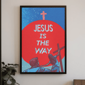 "Jesus is the Way (John 14:6)" Modern Graphic Christian Printable Art Faith Poster Cross Illustration Wall Home Decor - Salvation & Truth, Printable, Instant Digital Download